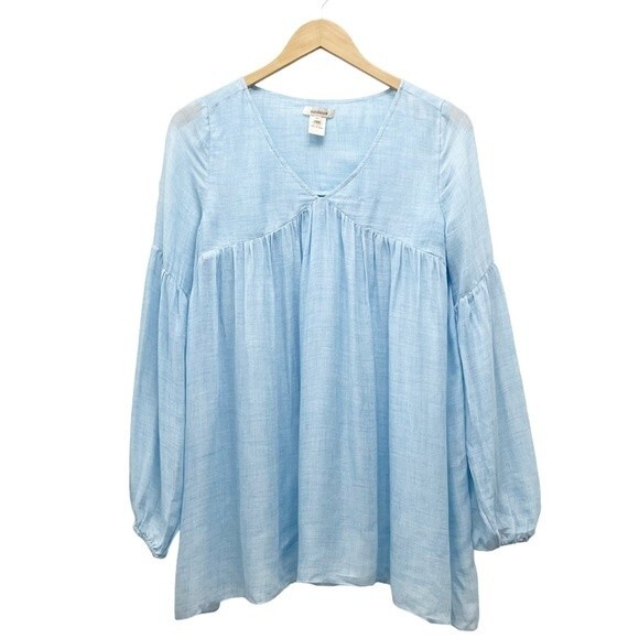 Sundance Waning Moon Balloon Sleeve Top Light Blue Lightweight Women’s Size XS - Picture 12 of 13